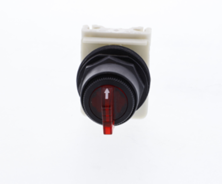 Illuminated Selector Switch Head, 30 mm, Red, 3 Positions, 110-120V