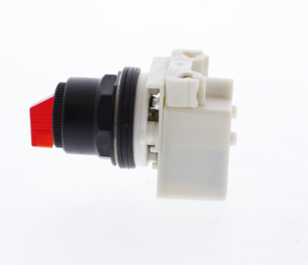 Illuminated Selector Switch Head, 30 mm, Red, 3 Positions, 110-120V