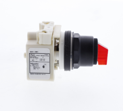Illuminated Selector Switch Head, 30 mm, Red, 3 Positions, NEMA 1-4X, 110-120V
