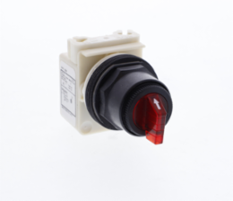 Illuminated Selector Switch Head, 30 mm, Red, 3 Positions, NEMA 1-4X, 110-120V