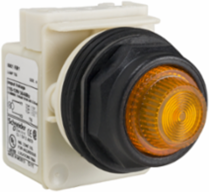 Harmony 9001SK Amber Pilot Light, 30mm, IP66, 110-120V AC
