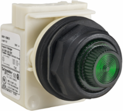 Harmony 30mm LED Pilot Light, Green, Shallow Depth, IP66
