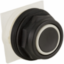 Harmony 30mm Flush Black Push Button Head, Spring Return, IP64
