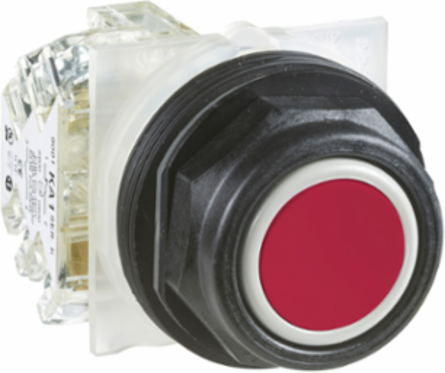 Harmony Push Button 30mm Red Plastic Flush Spring Return 1 C/O IP66