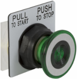 Harmony Push-Button Head, Mushroom Ø 41mm, Green, 30mm, 2 Positions