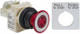 Illuminated Push Button, 41mm Red Mushroom, 30mm, 110-120V AC, IP66