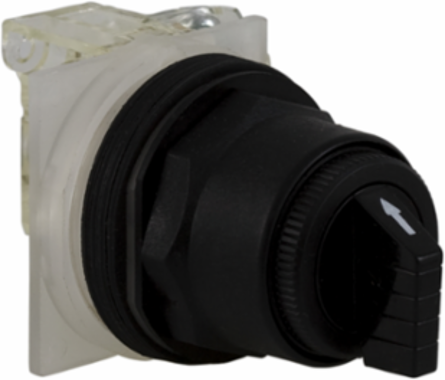 Harmony Selector Switch, 30 mm, 3 Positions, Black, Standard Handle, 1 C/O