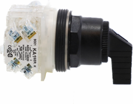 Selector Switch, Harmony 9001SK, 30 mm, 3 Positions, Stay Put, 600V AC, IP66