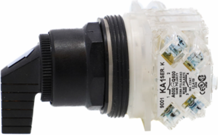 Selector Switch, Harmony 9001SK, 30 mm, 3 Positions, Stay Put, 600V AC, IP66
