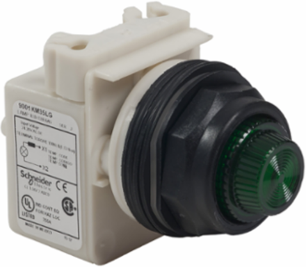 Harmony Push-to-Test Pilot Light, 30 mm, Green LED, 24-28V, IP66