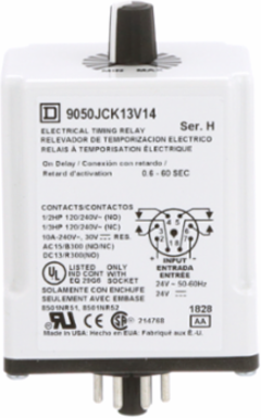 Adjustable Timing Relay, DPDT, 0.6-60 Seconds, 10A, 240V AC