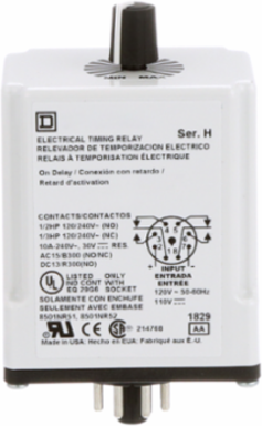 On Delay Timing Relay, 0.6-60 Min, 10A, 240V AC/120V AC
