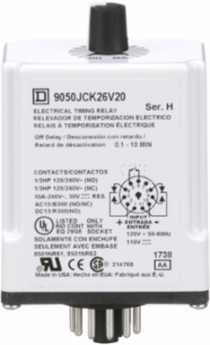 Harmony Off Delay Timer 0.1-10 Min, 10A, 240V AC, DPDT