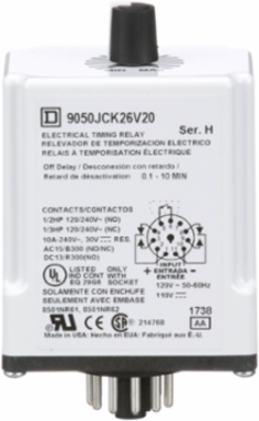 Harmony Off Delay Timer 0.1-10 Min, 10A, 240V AC, DPDT