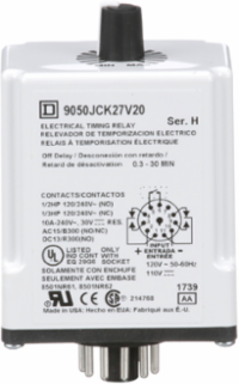 Off-Delay Timer, 0.3 to 30 min, 10A, 240V AC/120V AC