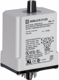 Timing Relay JCK Plug-In, DPDT, 0.1-10 Sec Delay, 10A, 240V AC