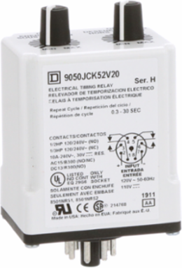 JCK Plug-In Timer, 10A, 0.3-30s Repeat Cycle, 120V AC/110V DC