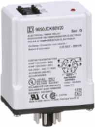 Timing Relay, Plug-In, 0.5s to 999h, 10A, 120/240V AC