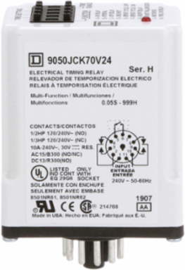 Timer Relay, Type JCK, 10A, 240 VAC, Programmable, 0.5 Sec to 999 Hrs