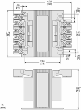 Type T Industrial Control Transformer 150VA 1 Phase 24V 55 C Rise