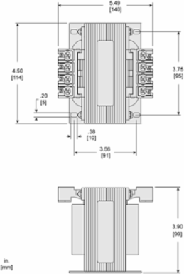 Type T Industrial Control Transformer 500 VA 1 Phase 600V Primary 120V Secondary