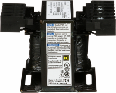 Type T Industrial Control Transformer, 50VA, 1 Phase, 208/240/277/380/480V Primary, 24V Secondary