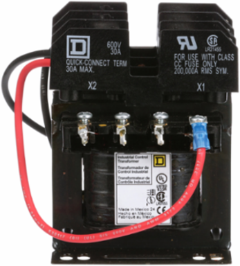 Type T Industrial Control Transformer, 50VA, 208V/120V, 2.58 Inch Height