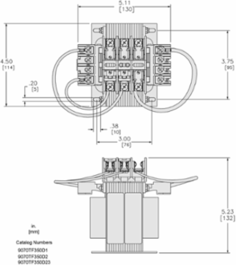 Industrial Control Transformer 350VA 1 Phase 240x480V Primary 120V Secondary