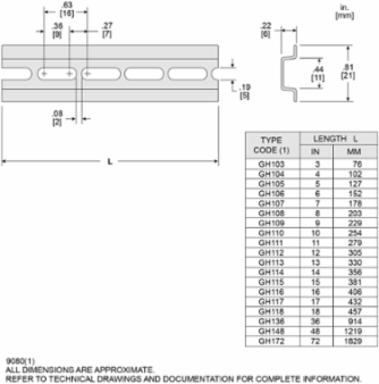 Terminal block, Linergy, standard Square D mounting track, 3 inches long