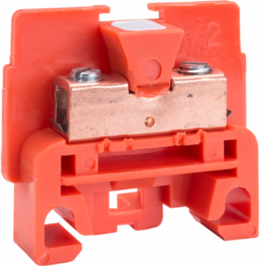 Linergy Terminal Block, 40A, 600V, Orange with Copper Box Lugs
