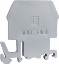 Linergy End Barrier Terminal Block, 1.68 Inch Width, 0.12 Inch Depth, Nylon, Gray