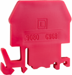 Linergy Terminal Block End Barrier, Nylon, Red, 1.68 Inch Width, Set of 10
