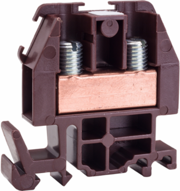 Terminal Block, Brown, 60A, 600V, 1.72 Inch Width, 1.82 Inch Height