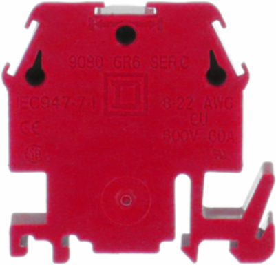 Linergy Terminal Block with Box Lug Connector, 60A, 600V, Red