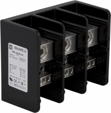 Linergy Power Distribution Block, 3 Pole, 335A Cu, 600V, 1 Line, 8 Load