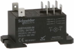 Power Relay, DPDT, class F coil insulation, DIN rail and panel mount cover, 30A, 24V AC, 2 C/O
