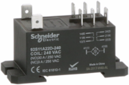 Power relay, SE Relays, DPDT, 30A, 240 VAC, DIN rail and panel mount cover, class F insulation