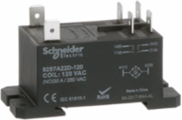 Power Relay, DPST-NO, class F coil insulation, DIN rail and panel mount cover, 30A, 120V AC, 2NO