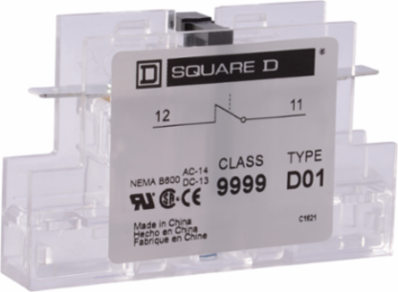 Auxiliary Contact Module for DPA Contactors, 3A at 120 VAC, 1 NC Contact