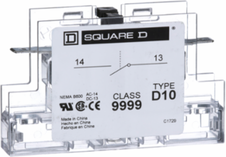 Auxiliary Contact Module, 3A at 120 VAC, 1 NO for 20A to 90A DPA Contactors