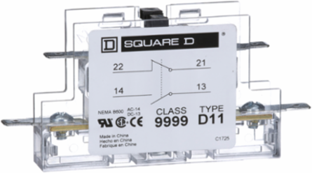 Auxiliary Contact Module, 3A at 120 VAC, 1 NO + 1 NC for 20-90A DPA Contactors