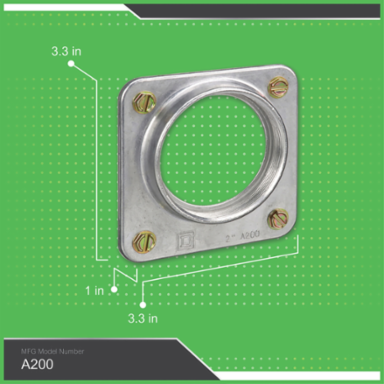 Series A Hub Accessory, 2.00 Inch Wire Size, Rainproof, 3.31 Inch Height