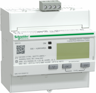 Acti9 iEM3155 Energy Meter, 63A, Modbus, Multi-Tariff, LCD Display