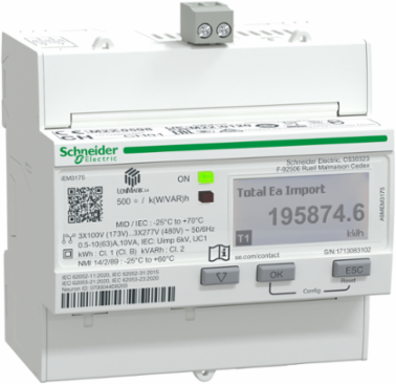 Acti9 Energy Meter, 63A, LON Communication, 3P+N, Class 1 Accuracy