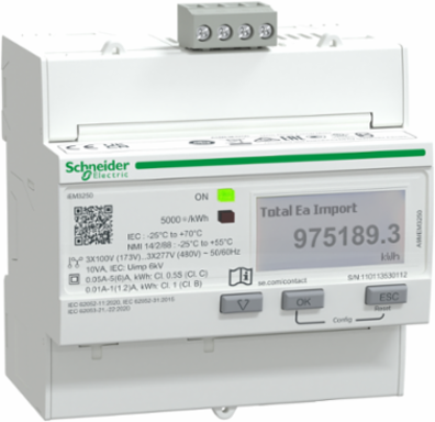 Acti9 iEM3250 Energy Meter - CT - Modbus, 3 Phase, 90 mm Width