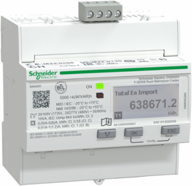 Acti9 iEM3265 Energy Meter - 3-Phase, BACnet, 1A/5A CT, MID Certified