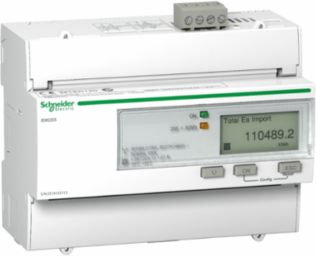 Acti 9 Energy Meter with Modbus, 125 A, Multi-Tariff, DIN Rail Mounted