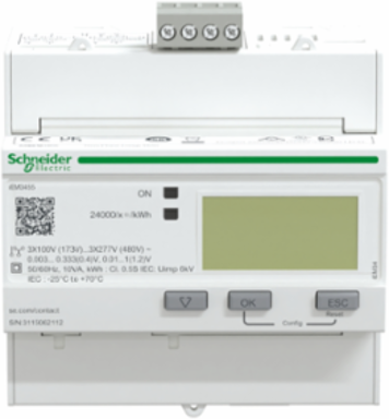 Acti9 iEM3455 Energy Meter, 3-Phase, Modbus, 1 DI, 1 DO, Class 0.5S