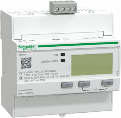 Acti9 iEM3455 Energy Meter, 3-Phase, Modbus, 1 DI, 1 DO, Class 0.5S