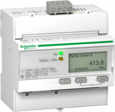 Acti9 Energy Meter, 3-Phase, LCD Display, DIN Rail-Mounted
